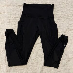 Lululemon high-waisted leggings with mesh leg